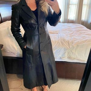 Jones New York Buttery Leather Long coat size S